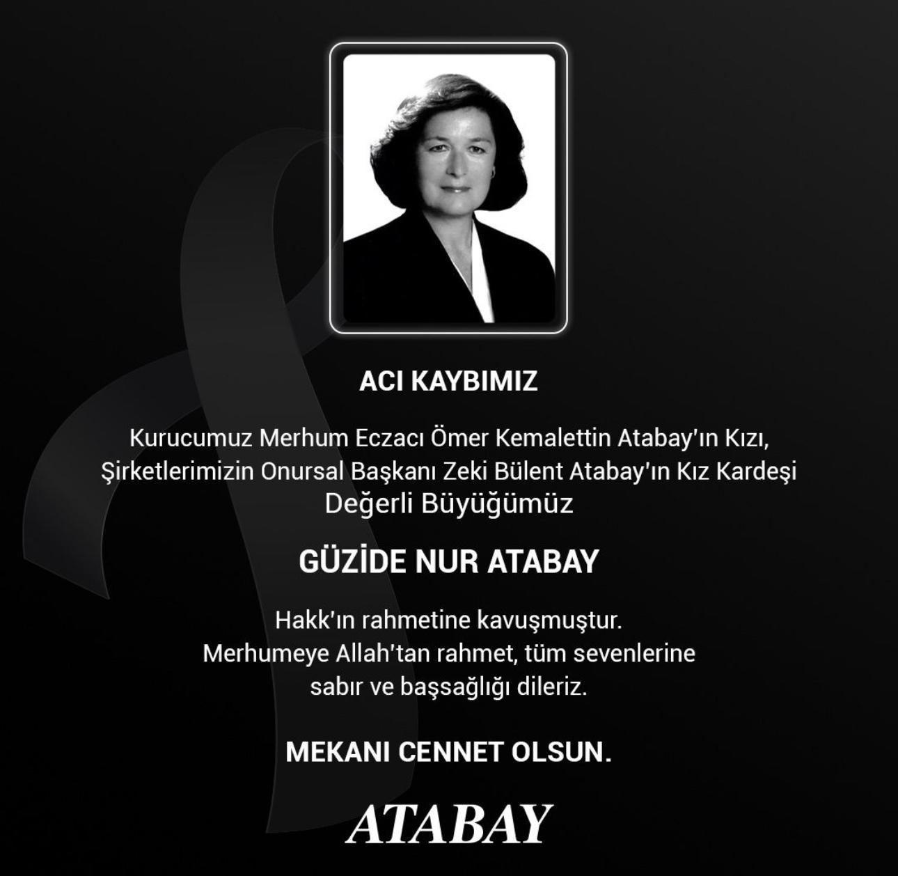 atabay ilacin aci kaybi guzide nur atabay vefat etti 0