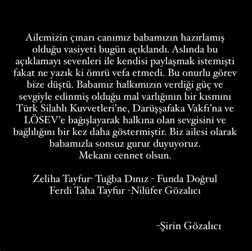 ferdi tayfurun vasiyetinde adi gecmeyen tugce tayfurdan tepki 1 ujV7imMf