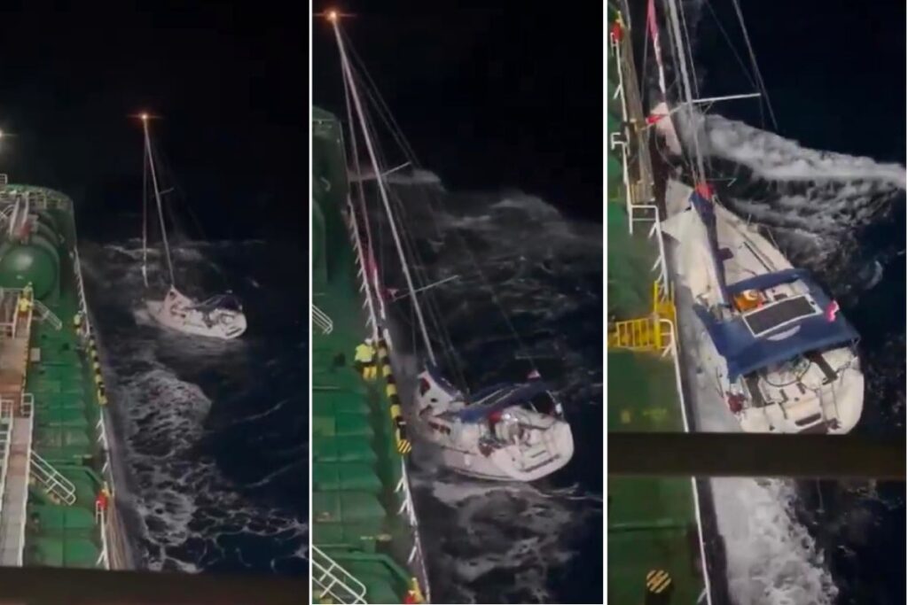 akdeniz korfezinde yelkeni yirtilan ve dalgalar arasinda suruklenen teknenin yardimina gemi yetisti LX5TZEcZ