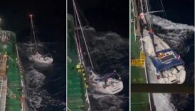 akdeniz korfezinde yelkeni yirtilan ve dalgalar arasinda suruklenen teknenin yardimina gemi yetisti LX5TZEcZ