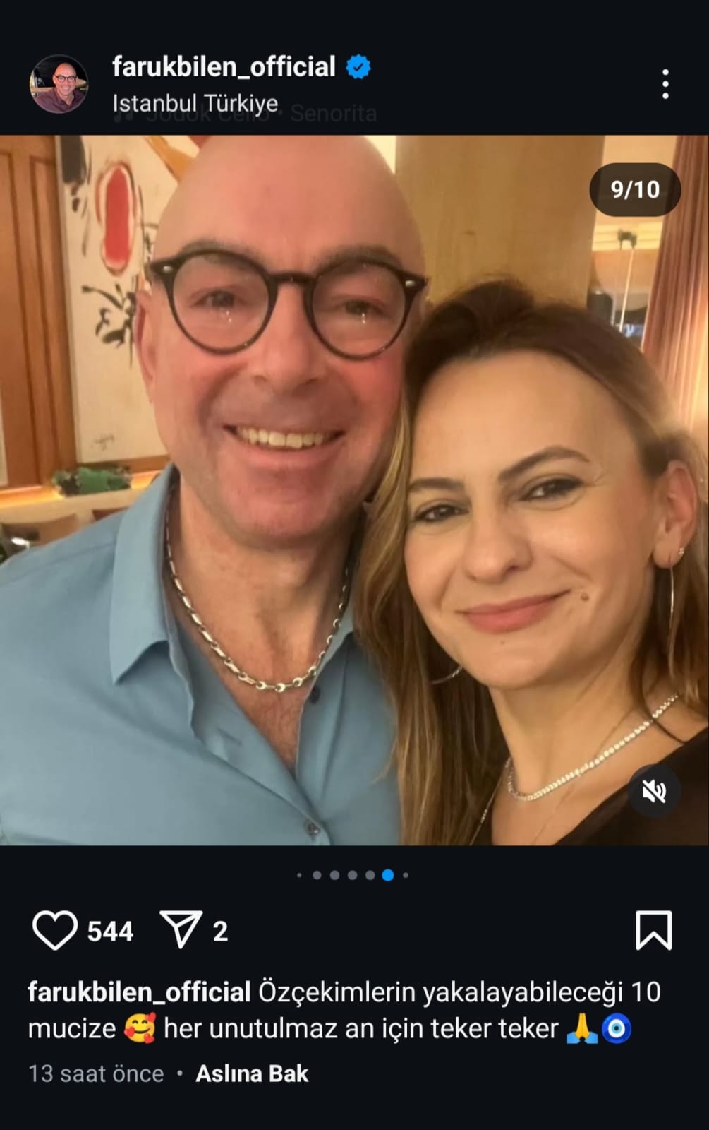 cigdem sabanci ile 27 yillik evliliklerini bitiren faruk bilen yeni askini instagramda paylasti sonra AcghV7Rg
