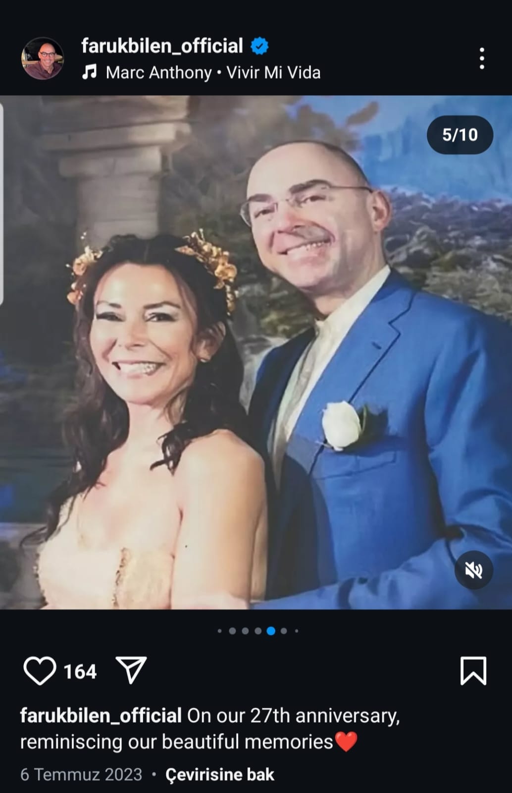 cigdem sabanci ile 27 yillik evliliklerini bitiren faruk bilen yeni askini instagramda paylasti sonra QVwnqaqv