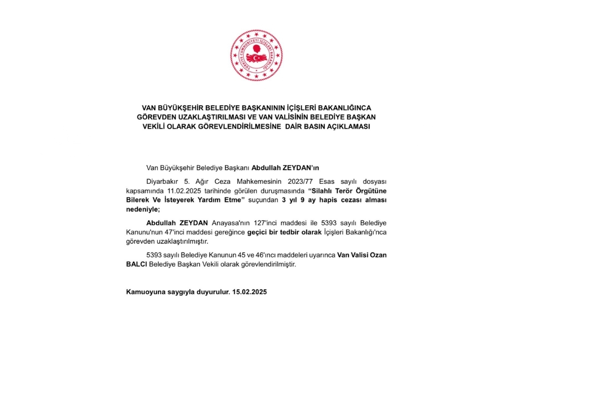 gorevinden alinan van buyuksehir belediye baskani abdullah zeydanin yerine gelen isim belli oldu 0 UNjmWZ7w