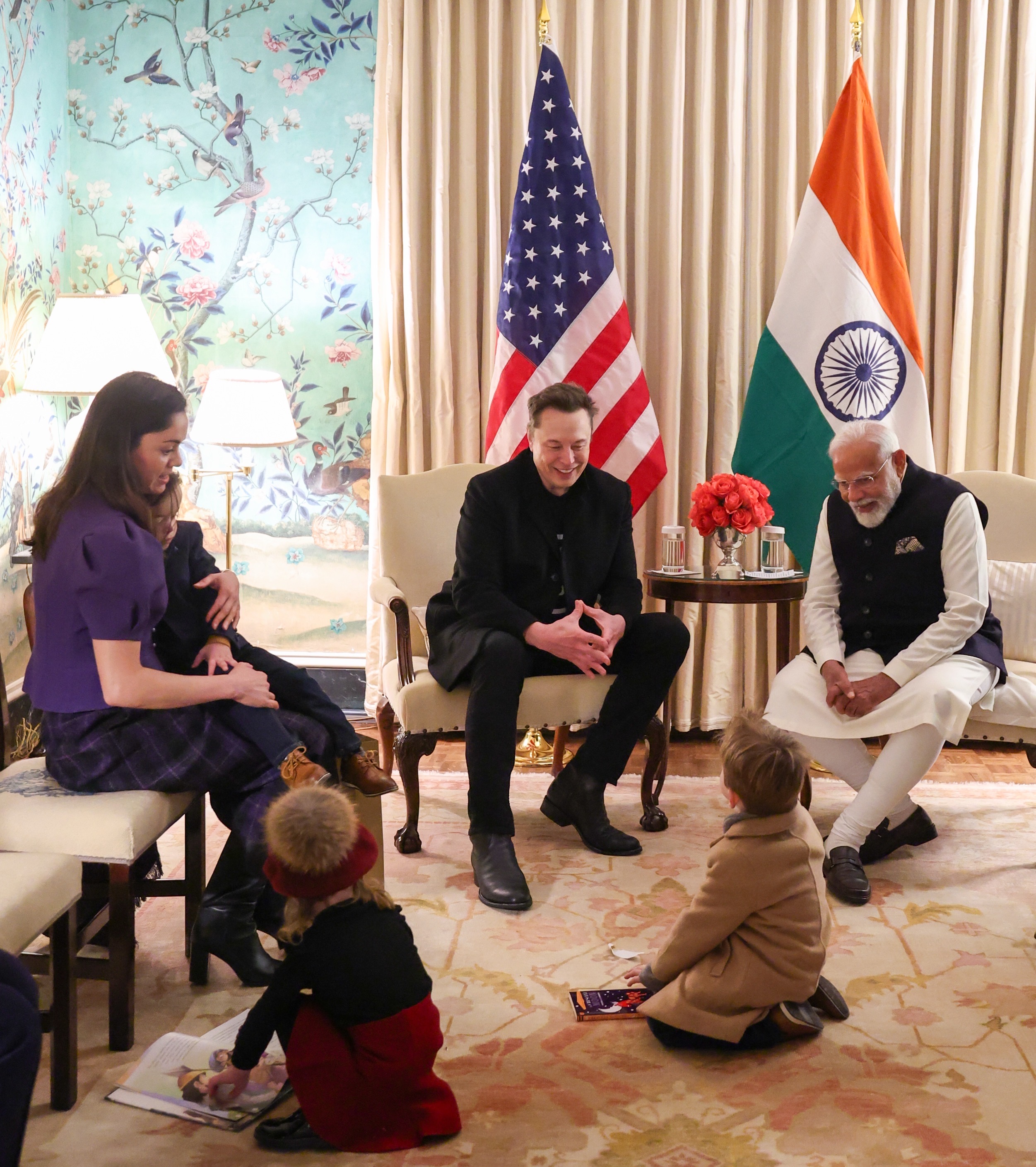 hindistan basbakani narendra modi ile gorusmesinde elon muska ailesi de eslik etti 2 FCGtt8Fb