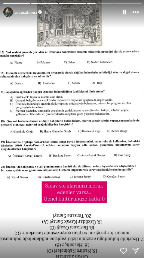 arzu sabanci ve arkadaslari mezun oldu belge alabilmek icin girdigi sinav sorularini paylasti 0 DWgTvftz