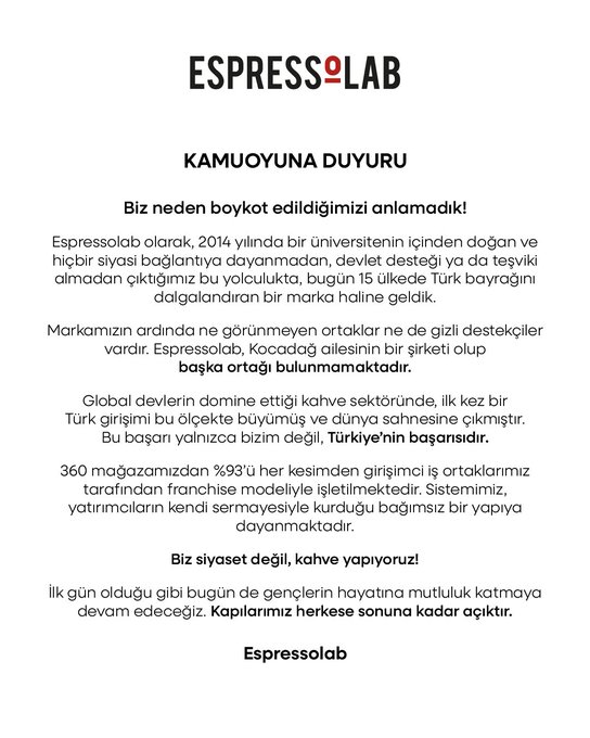 ekspressolabdan pdye aciklama siyaset degil kahve yapiyoruz neden boykot edildigimizi anlamadik 0