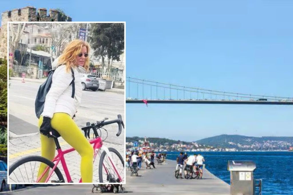 etel baler ozel yapim pembe bisikletiyle bogazda spor yaparken dikkatleri uzerine cekti 3niERhBY