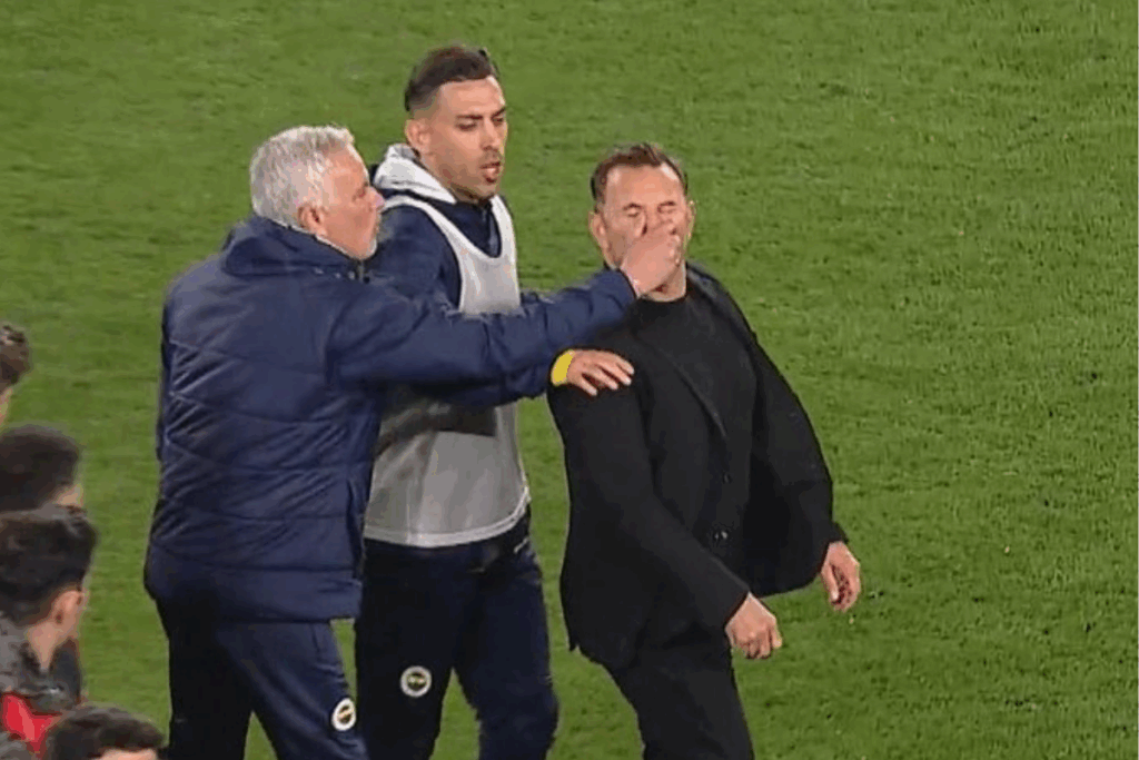 fenerbahce galatasaray derbisinin ardindan sahada okan burukun burnunu sikan jose mourinho tff talimatlarina yL8mlMAz