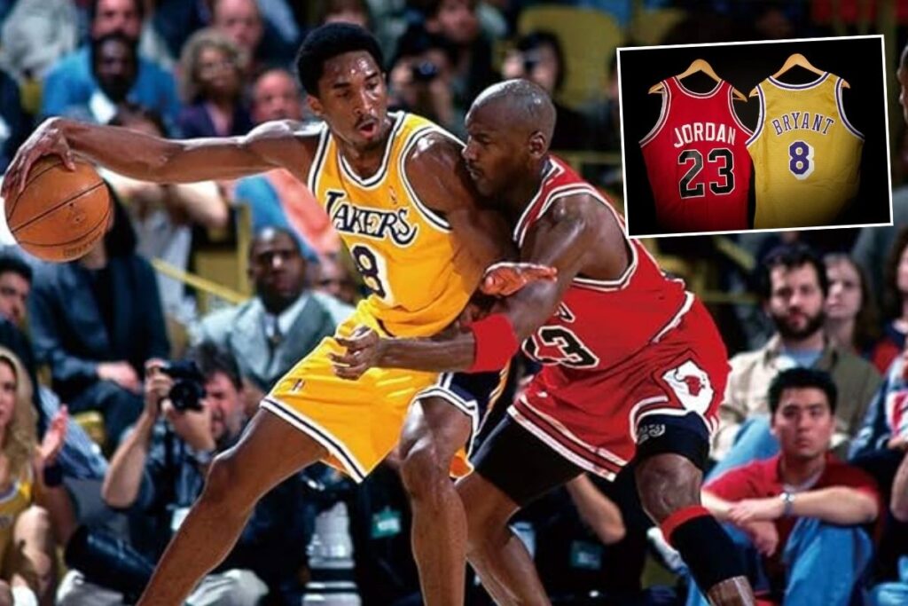 nbain efsane oyunculari michael jordan ve kobe bryantin ilk maclarinda giydikleri formalari yeni sahiplerini beQzVLgU