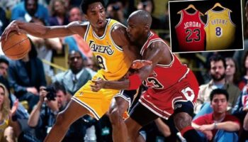 nbain efsane oyunculari michael jordan ve kobe bryantin ilk maclarinda giydikleri formalari yeni sahiplerini beQzVLgU