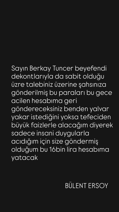 bulent ersoyun 16 bin liralik borcunu sosyal medya hesabindan paylasim yaparak geri istemesi gundem OX4j5RWq