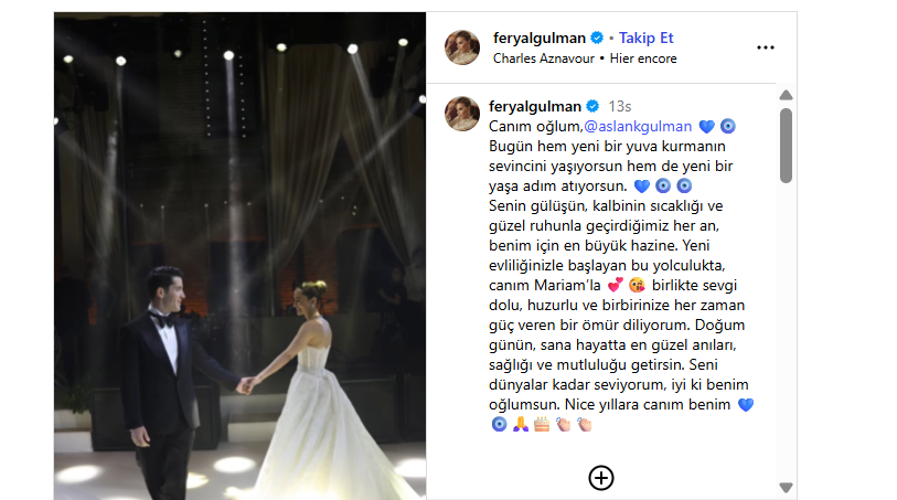 feryal gulmandan oglu aslan gulmana dogum gunu mesaji senin gulusun en buyuk hazinem 1 7Y8mH4qU