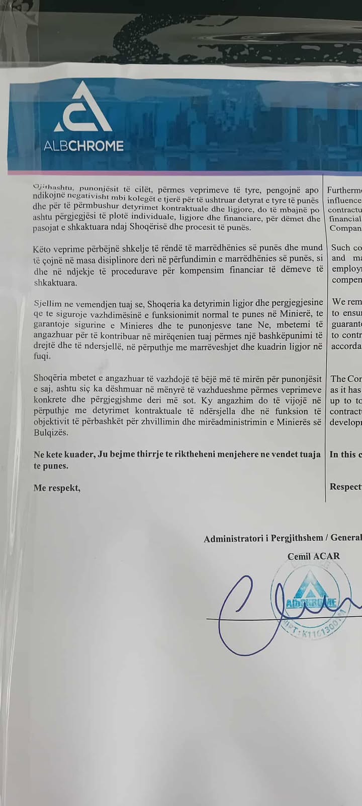 yuksel yildirimin sahibi oldugu avrupanin en onemli krom sirketlerinden albchromede calisanlar greve gitti 1 pMWN5BL3