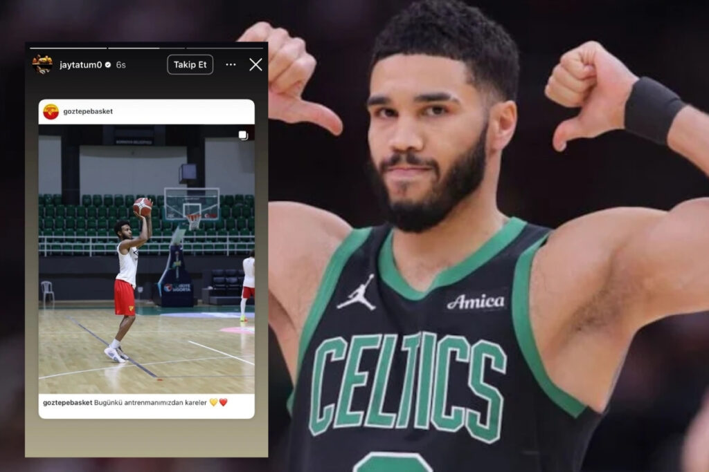 boston celticsin yildizi jayson tatum sosyal medya hesabindan goztepenin jordan barnes paylasimini yayinladi A56GuVvX