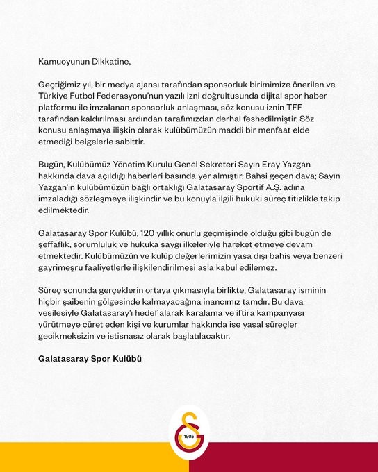 galatasaray kulubunden yasadisi bahis aciklamasi 0 lek8lGUX