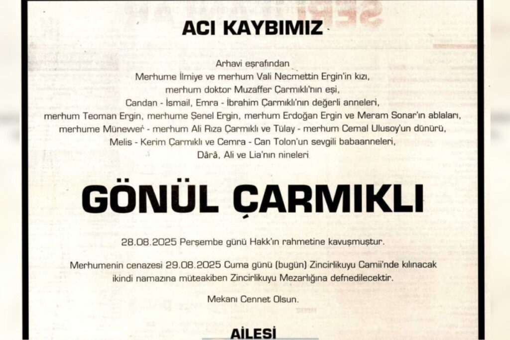ismail carmikli ve ibrahim carmiklinin annesi gonul carmikli hayatini kaybetti dAuKary6