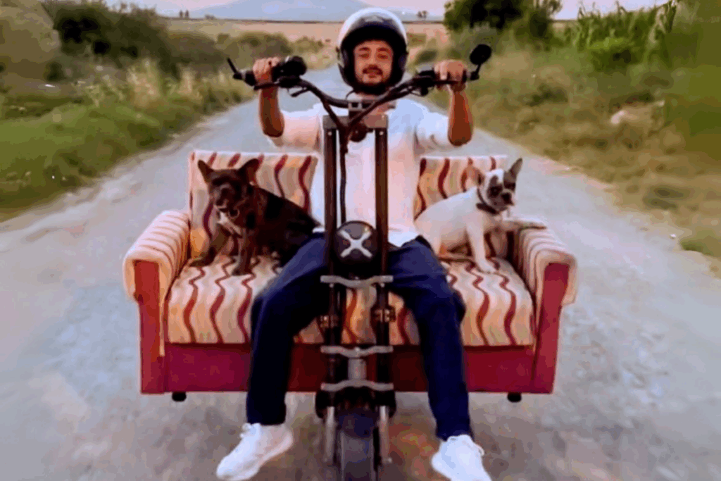 muglada daha once koltuklu scooter nedeniyle ceza yiyen genc bu sefer kanepeli scooterla yola ydXvVSK4