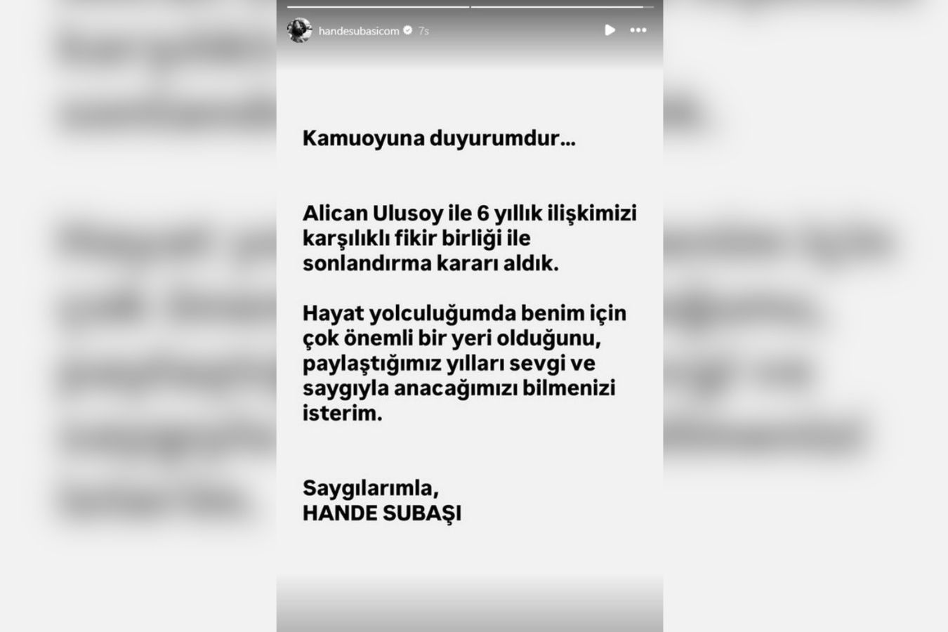 oyuncu hande subasi ile is insani alican ulusoy ayrildi 0