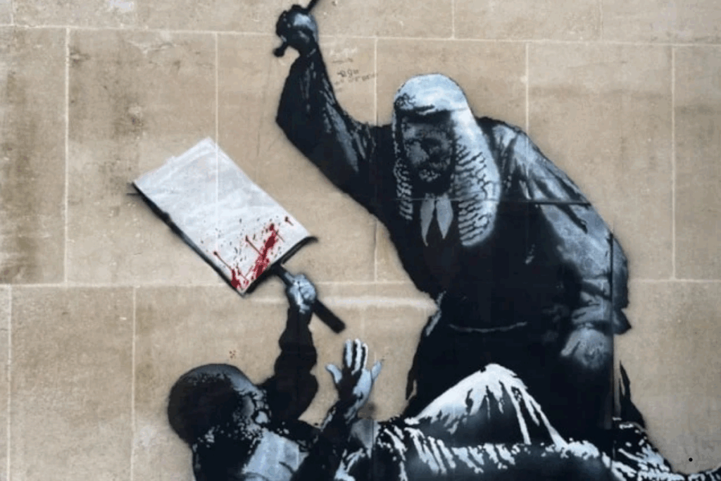 dunyaca unlu sanatcinin mahkeme duvarina yaptigi resim ulkeyi karistirdi r5eukZep