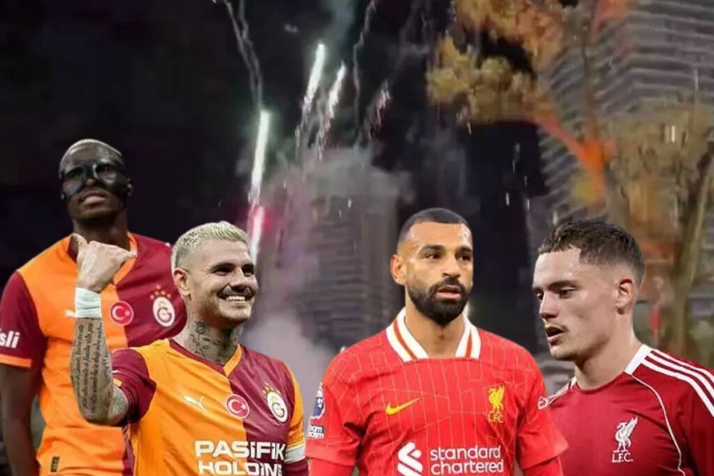 galatasarayli taraftarlar liverpool kafilesinin kaldigi otelin onunde gece boyunca havai fisek patlatarak rakibi uyutmadi bLuRRNpv