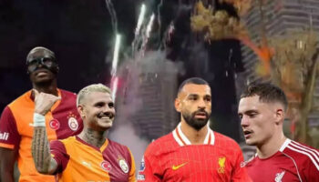 galatasarayli taraftarlar liverpool kafilesinin kaldigi otelin onunde gece boyunca havai fisek patlatarak rakibi uyutmadi bLuRRNpv