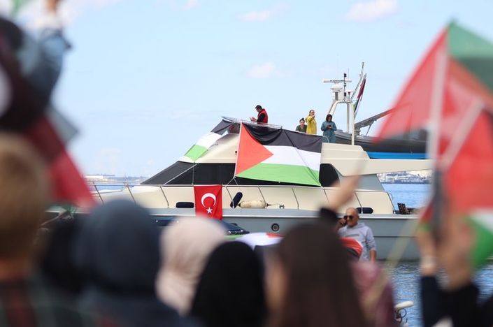israilin gazzede devam eden soykirima dikkat cekmek amaciyla bircok ilde gazze kararlilik yuruyusunde on AtrlI9ie