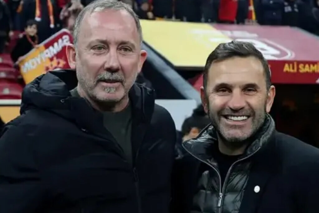 okan buruk ile sergen yalcin futbolculuk doneminden sonra ilk kez galatasaray ve besiktasin basinda 7X2714rF