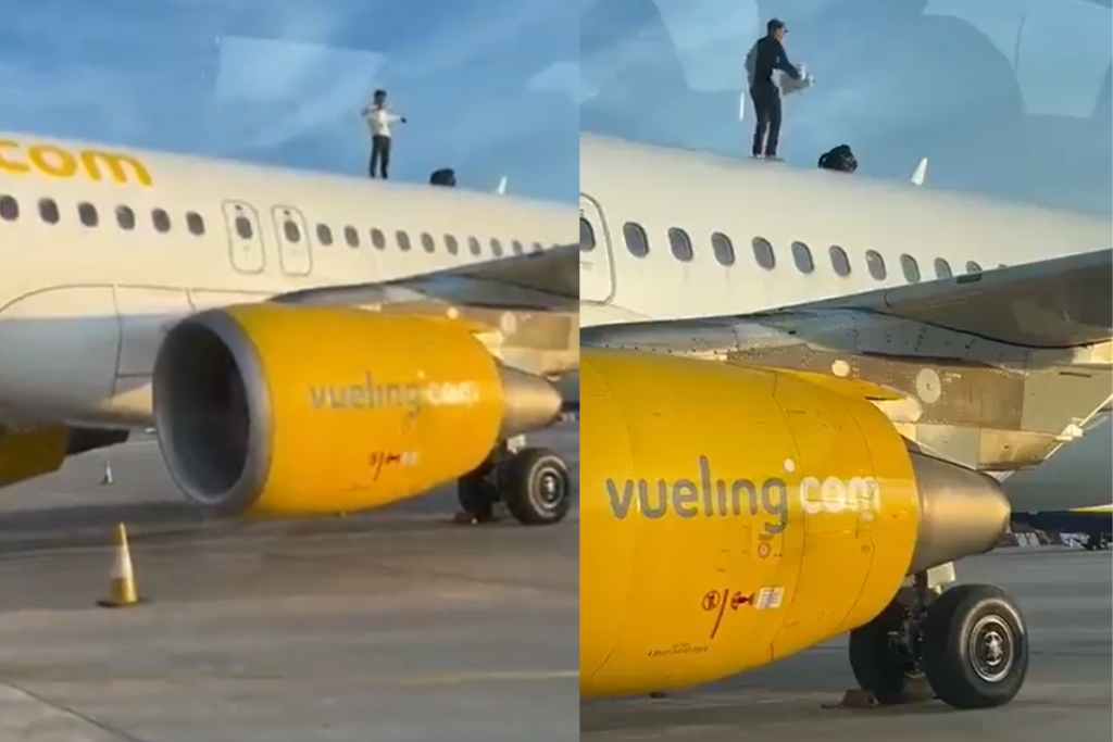 ispanyadan 750 kilometre uzaktaki fasa gitmek isteyen bir yolcu ucagin uzerine cikti havalimani trafigi DusC4EYX